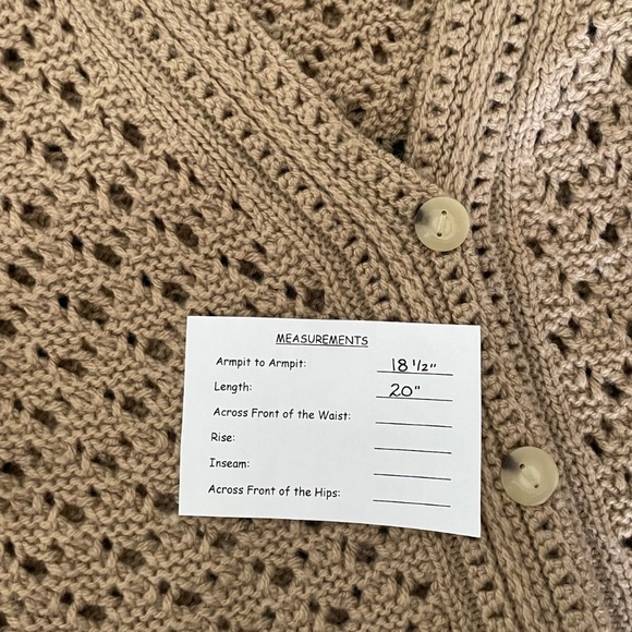 VINCE Crochet Cardigan Sweater Cashmere Wool Amber Light Cropped Knitwear Small - Picture 15 of 15